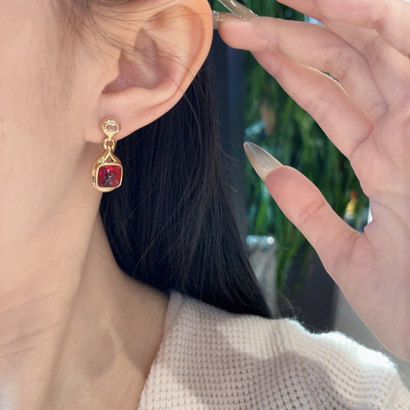 14k Gold 6.23 Ct Natural Tourmaline Earrings - 6