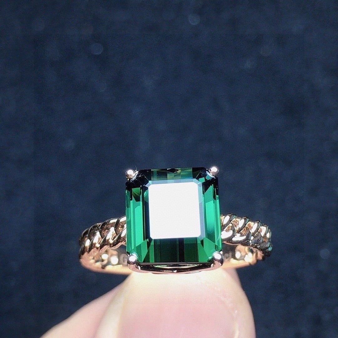 14k Gold 3.75 Ct Natural Tourmaline Ring - 4