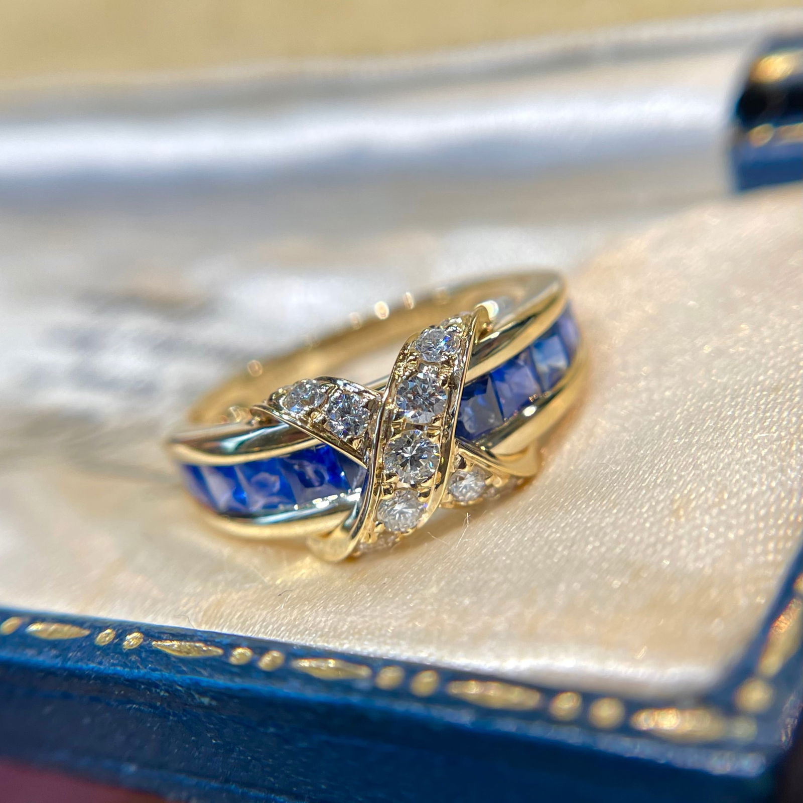 14k Gold 1.1 Ct Natural Sapphire & Diamond Ring (1 of 9)