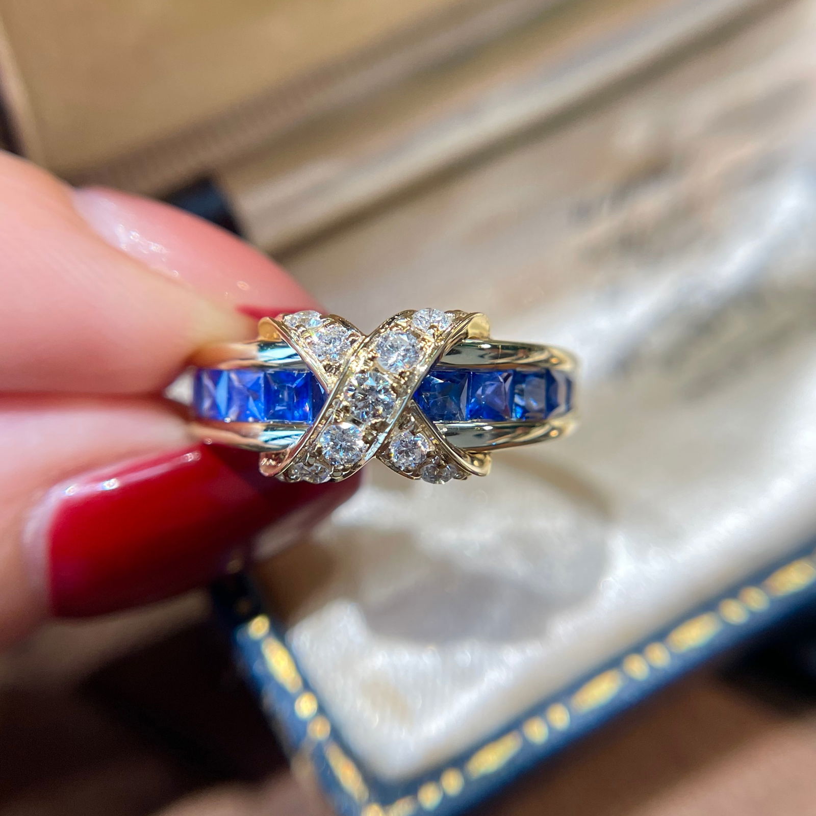 14k Gold 1.1 Ct Natural Sapphire & Diamond Ring - 2