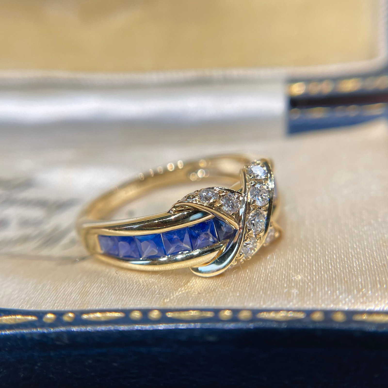 14k Gold 1.1 Ct Natural Sapphire & Diamond Ring - 5