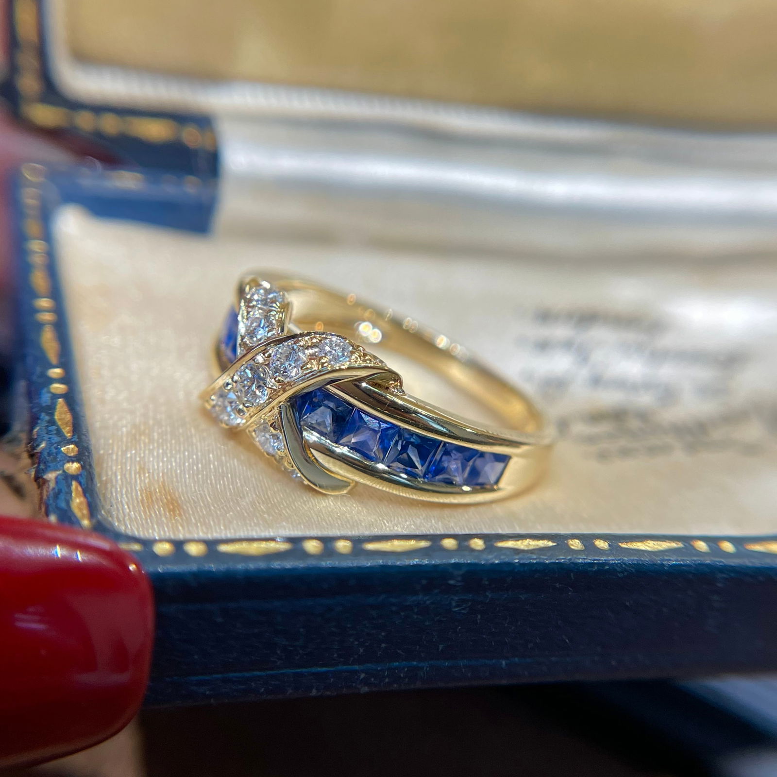 14k Gold 1.1 Ct Natural Sapphire & Diamond Ring - 7