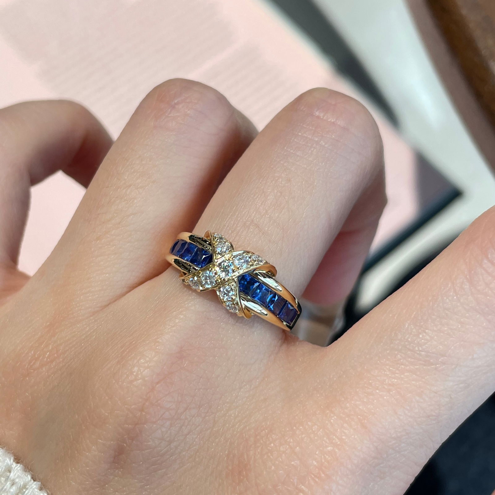 14k Gold 1.1 Ct Natural Sapphire & Diamond Ring - 8