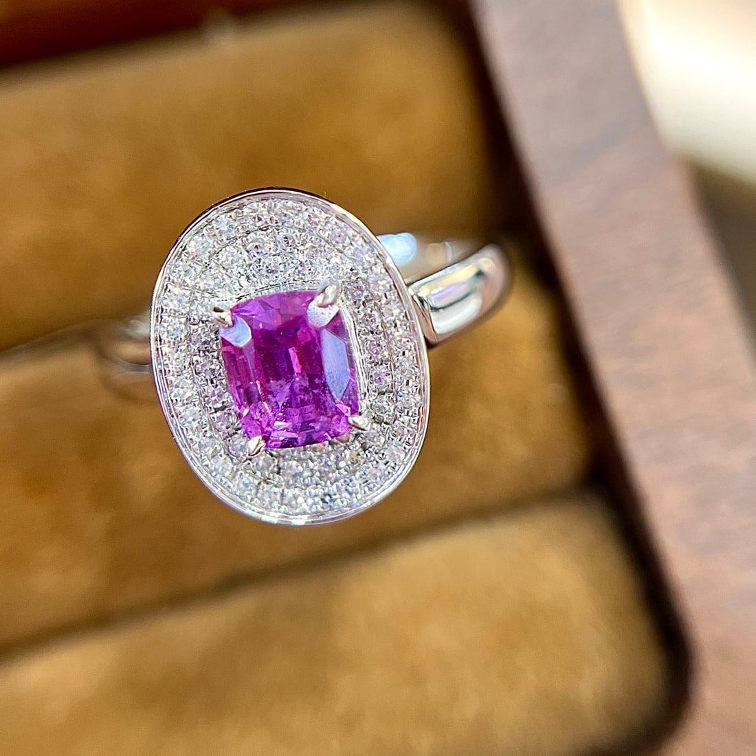 14k Gold 1.38 Ctw Natural Sapphire & Diamond Ring - 2