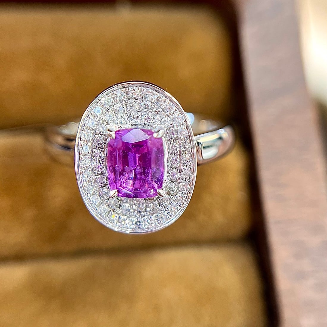 14k Gold 1.38 Ctw Natural Sapphire & Diamond Ring - 3