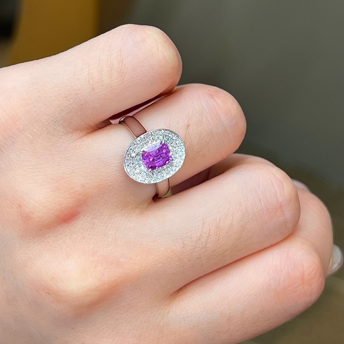 14k Gold 1.38 Ctw Natural Sapphire & Diamond Ring - 5