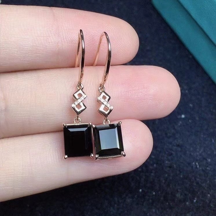 14k Gold 3.86 Ct Natural Tourmaline & Diamond Earrings - 2