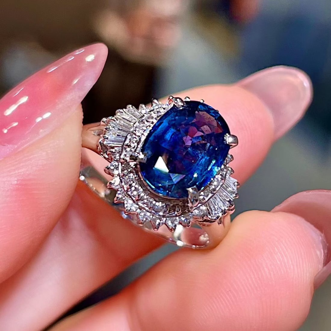 14k Gold 2.27 Ct Natural Sapphire & Diamond Ring - 3