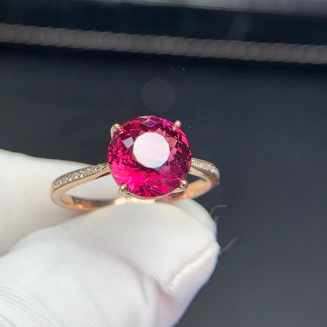 14k Gold 2.9 Ct Natural Tourmaline & Diamond Ring - 2