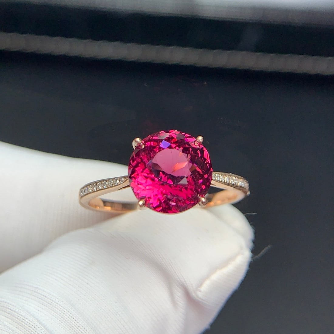 14k Gold 2.9 Ct Natural Tourmaline & Diamond Ring - 5