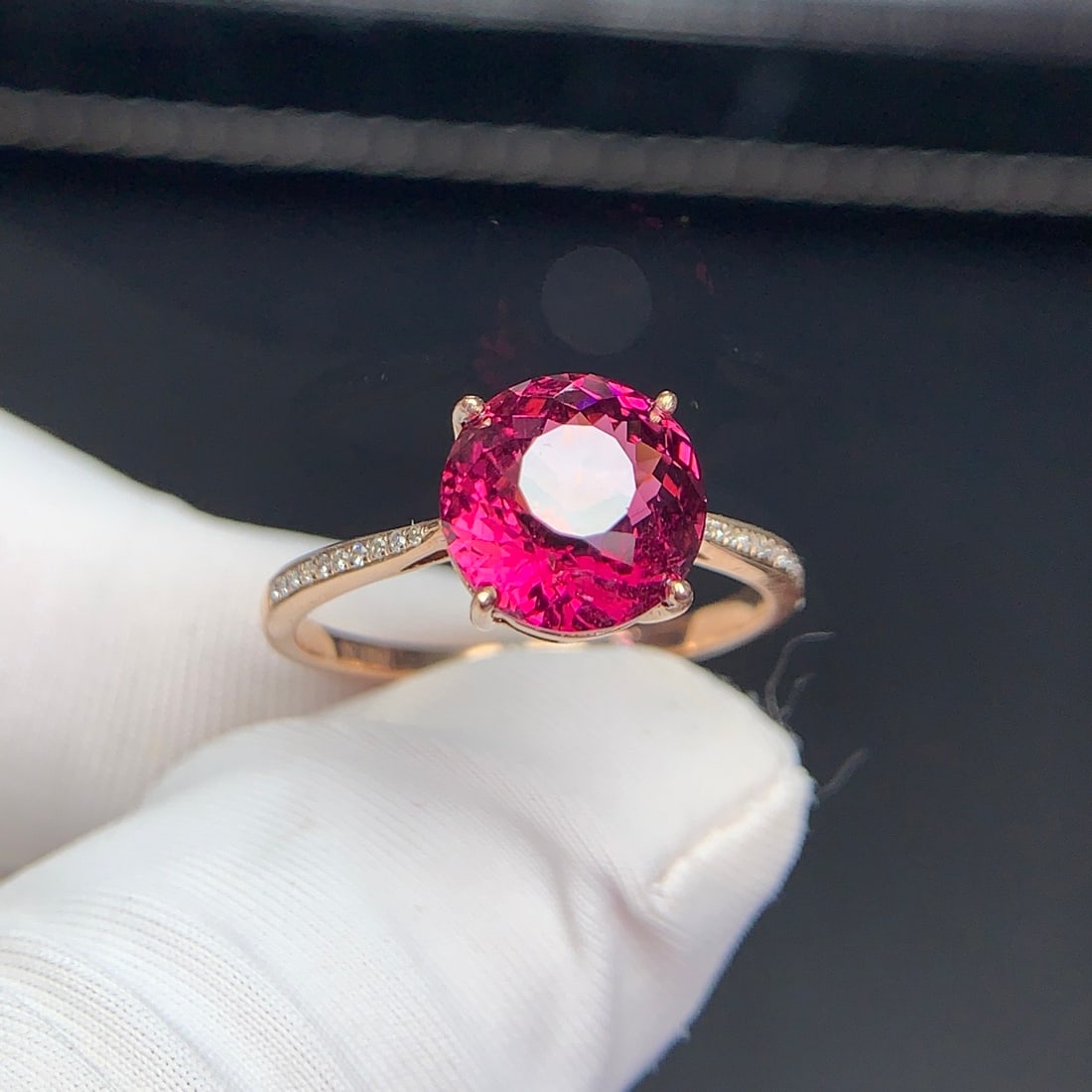 14k Gold 2.9 Ct Natural Tourmaline & Diamond Ring - 7