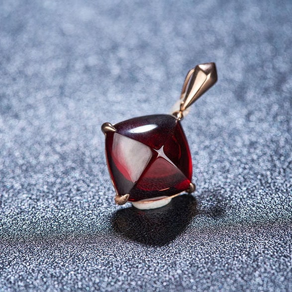 14k Gold 8.35 Ct Natural Garnet Pendant( Without Chain ) - 7