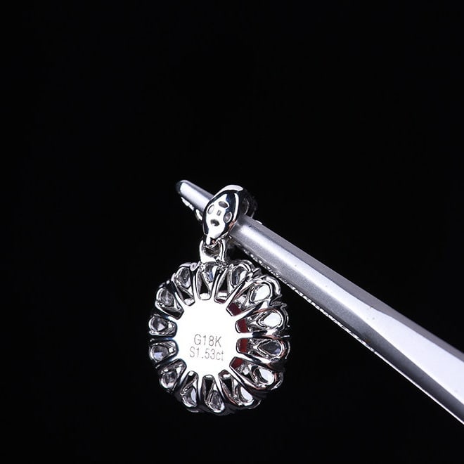 14k Gold 2.00 Ctw Natural Sapphire & Diamond Pendant( Without Chain ) - 4