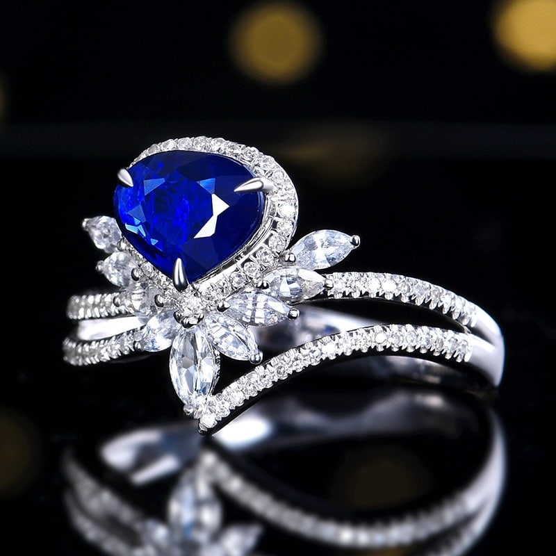 14k Gold 1.14 Ctw Natural Sapphire & Diamond Ring - 2