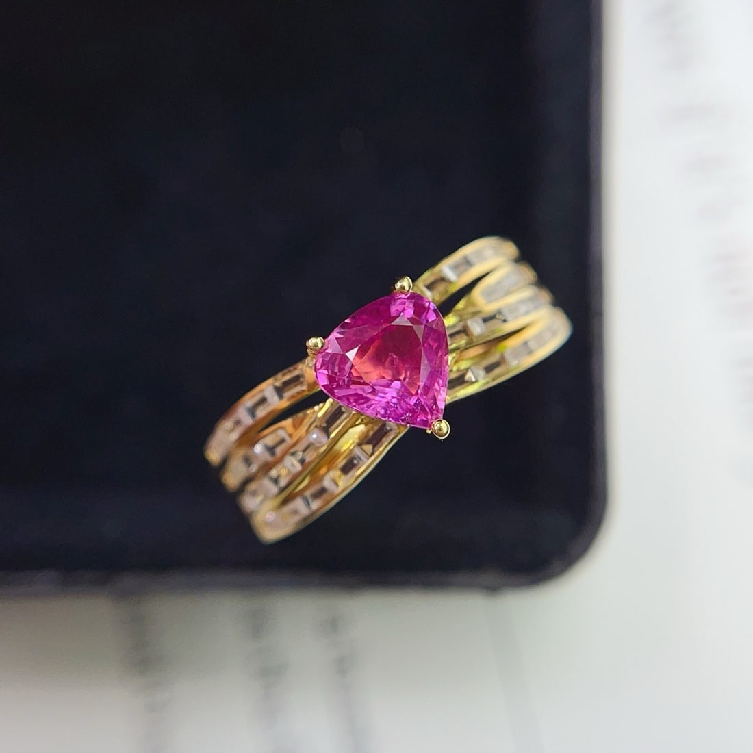 14k Gold 1.10 Ct Natural Ruby & Sapphire Ring - 3
