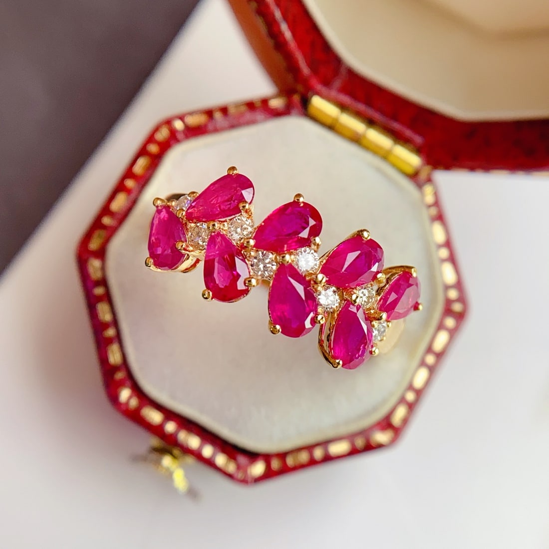 14k Gold 2.55 Ct Natural Ruby & Diamond Ring - 2