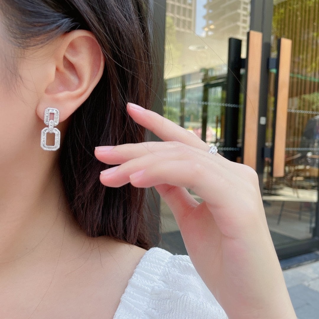 14k Gold 0.92 Ctw Natural H Diamond Earrings - 2