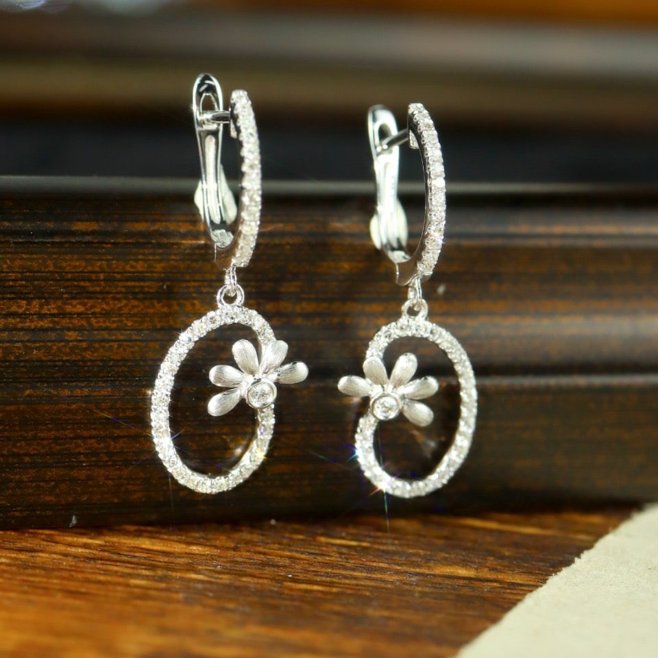 14k Gold 0.40 Ct Natural H Diamond Earrings - 2