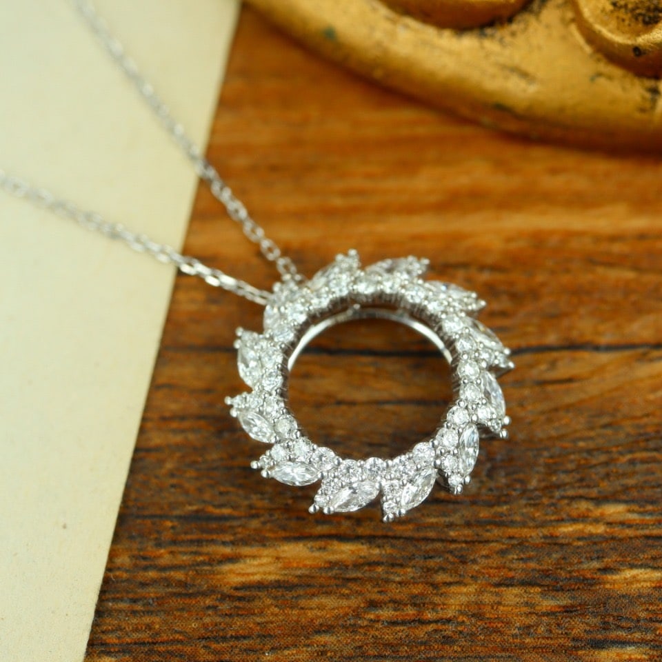 14k Gold 1.0 Ct Natural H Diamond Pendant( Without Chain ) - 2