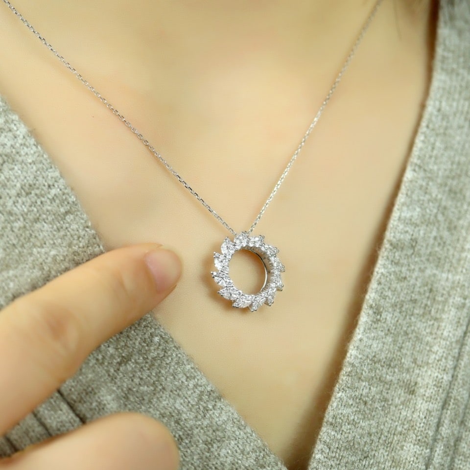 14k Gold 1.0 Ct Natural H Diamond Pendant( Without Chain ) - 5