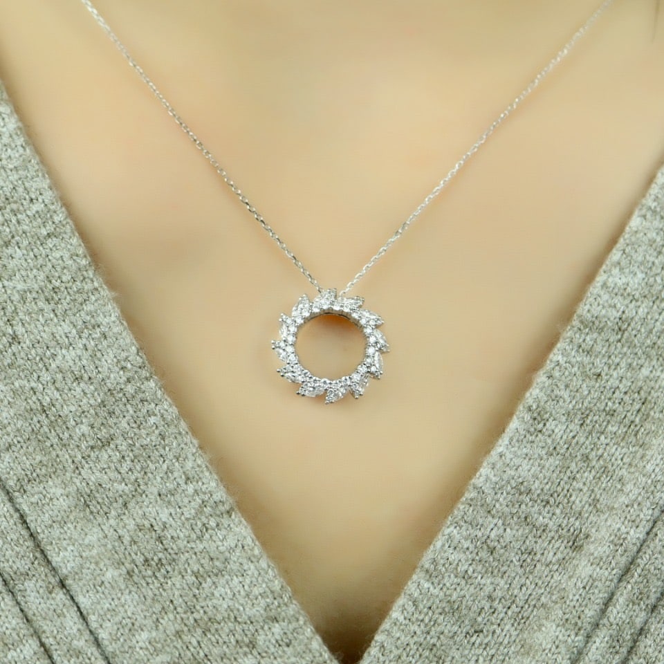 14k Gold 1.0 Ct Natural H Diamond Pendant( Without Chain ) - 6