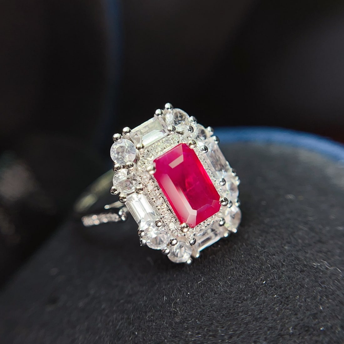 14k Gold 1.25 Ct Natural Ruby & Diamond & Sapphire Ring/pendant( Without Chain ) - 2