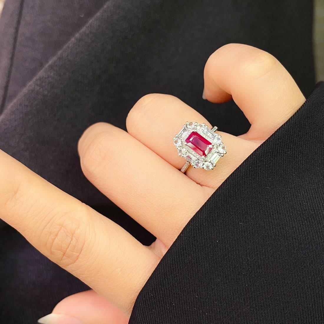 14k Gold 1.25 Ct Natural Ruby & Diamond & Sapphire Ring/pendant( Without Chain ) - 7