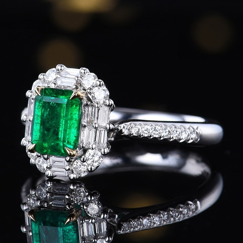 14k Gold 1.34 Ctw Vivid Green Natural Emerald & Diamond Ring/pendant( Without Chain ) - 2