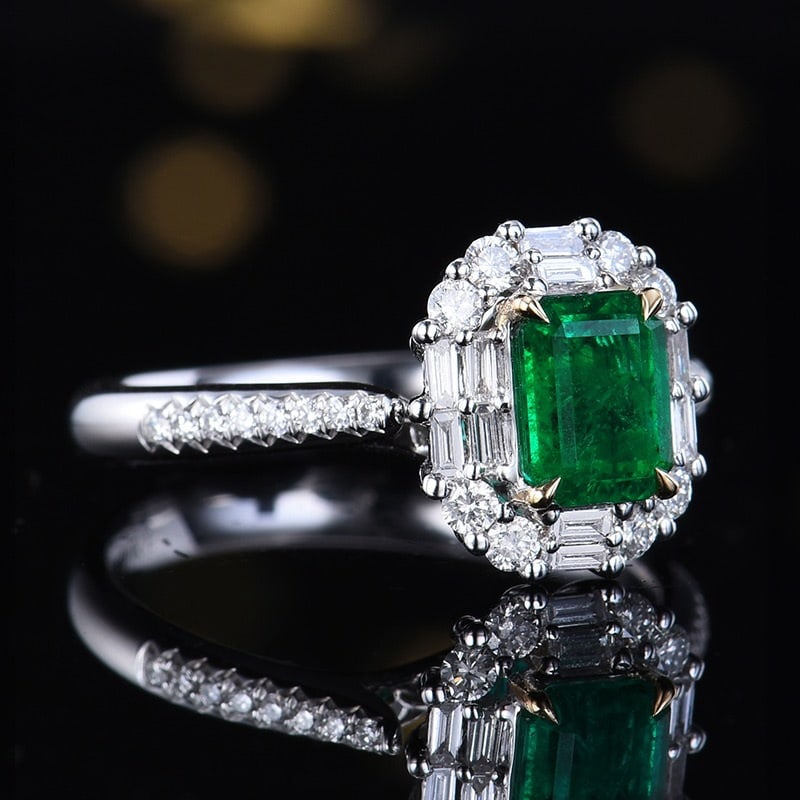 14k Gold 1.34 Ctw Vivid Green Natural Emerald & Diamond Ring/pendant( Without Chain ) - 3