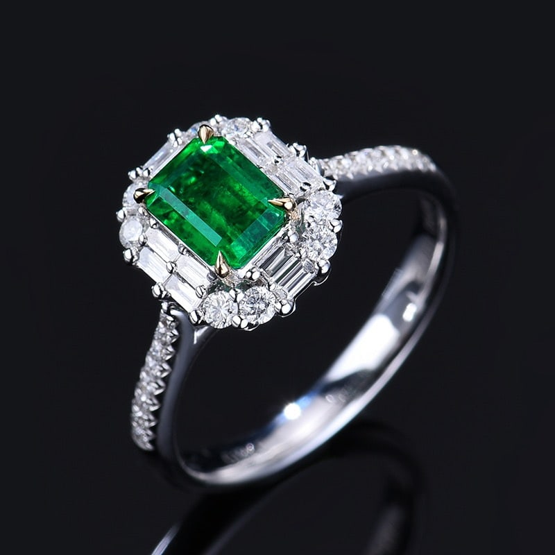 14k Gold 1.34 Ctw Vivid Green Natural Emerald & Diamond Ring/pendant( Without Chain ) - 5