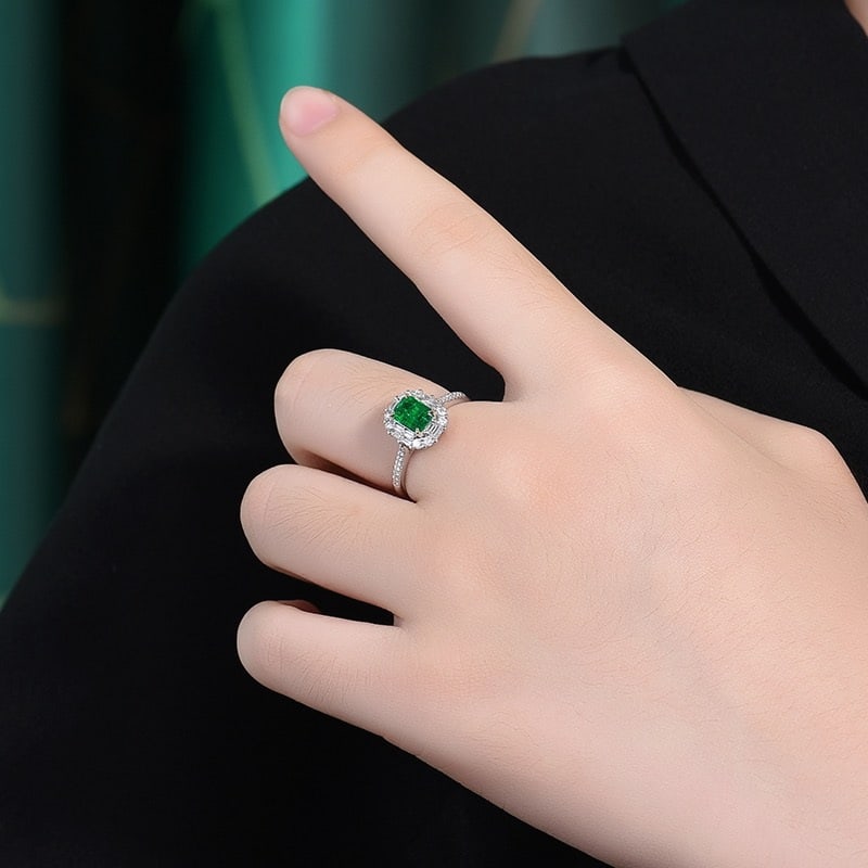 14k Gold 1.34 Ctw Vivid Green Natural Emerald & Diamond Ring/pendant( Without Chain ) - 7