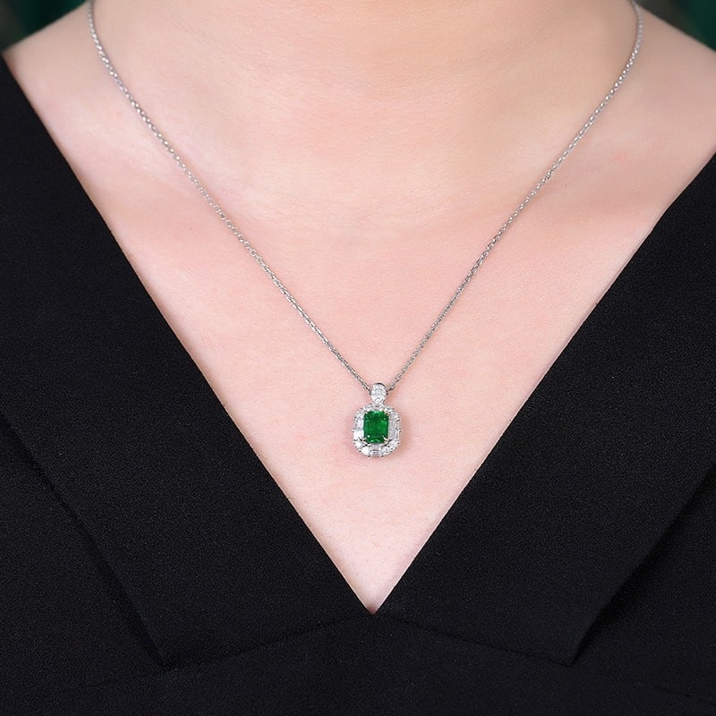 14k Gold 1.34 Ctw Vivid Green Natural Emerald & Diamond Ring/pendant( Without Chain ) - 8