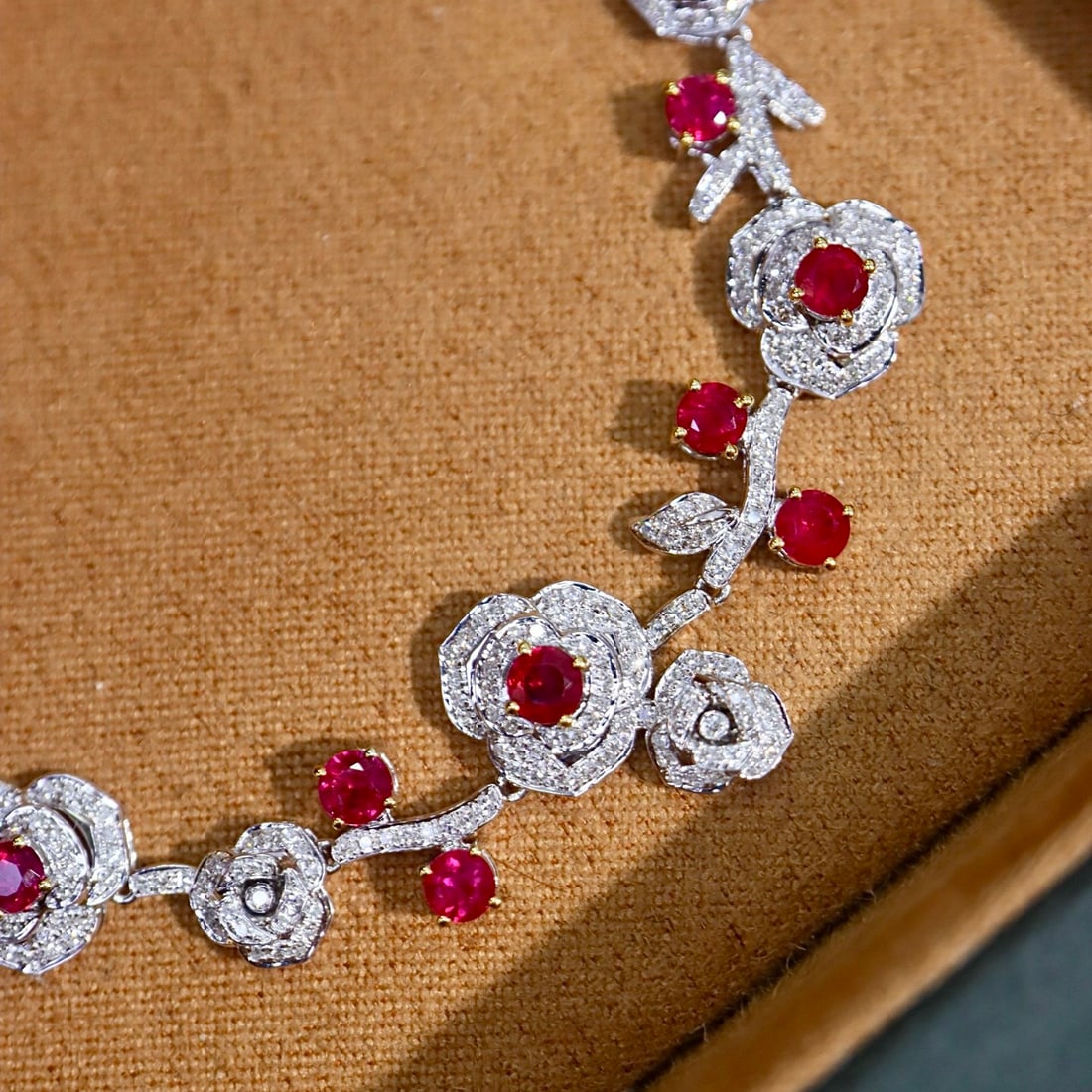 14k Gold 3.48 Ctw Natural Ruby & Diamond Bracelet - 3