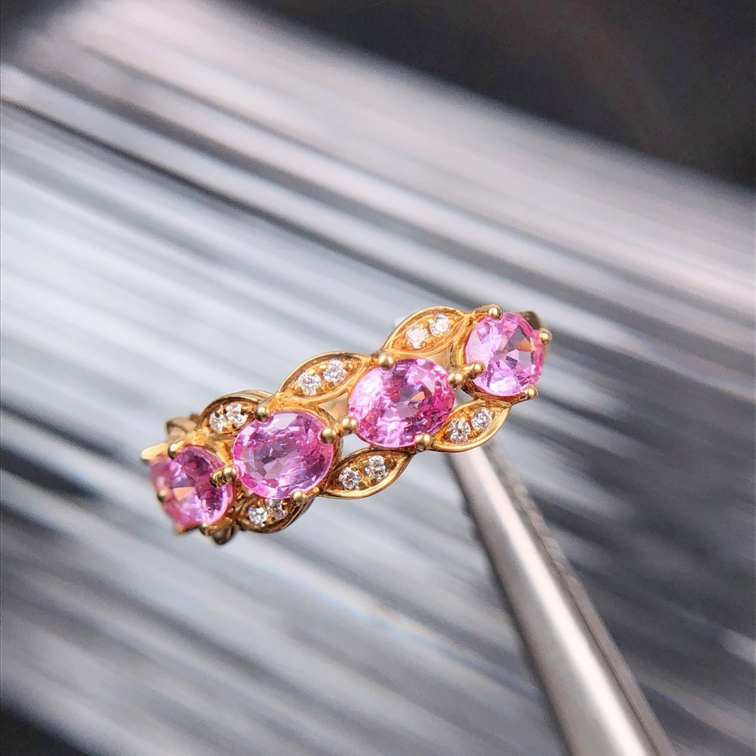 14k Gold 1.69 Ctw Natural Sapphire & Diamond Ring - 3