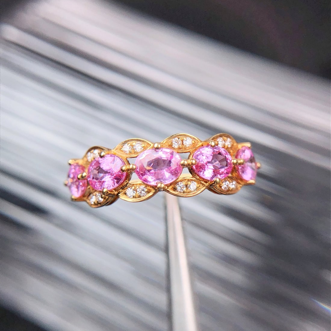 14k Gold 1.69 Ctw Natural Sapphire & Diamond Ring - 4