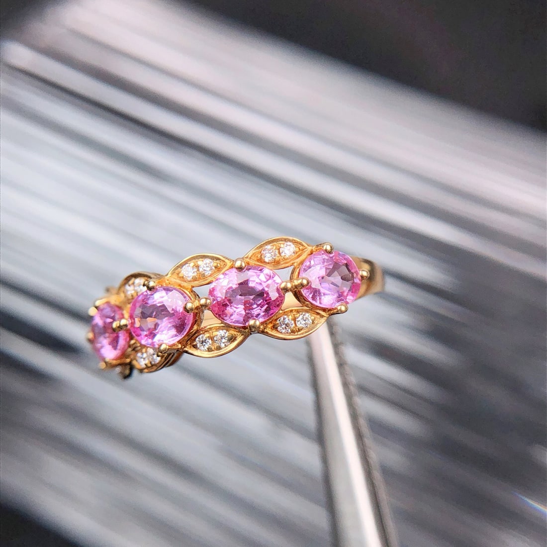 14k Gold 1.69 Ctw Natural Sapphire & Diamond Ring - 5