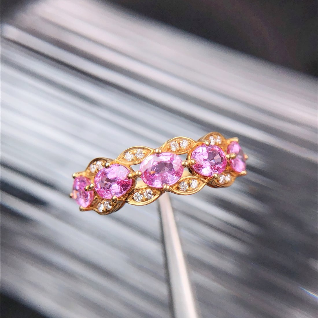 14k Gold 1.69 Ctw Natural Sapphire & Diamond Ring - 6