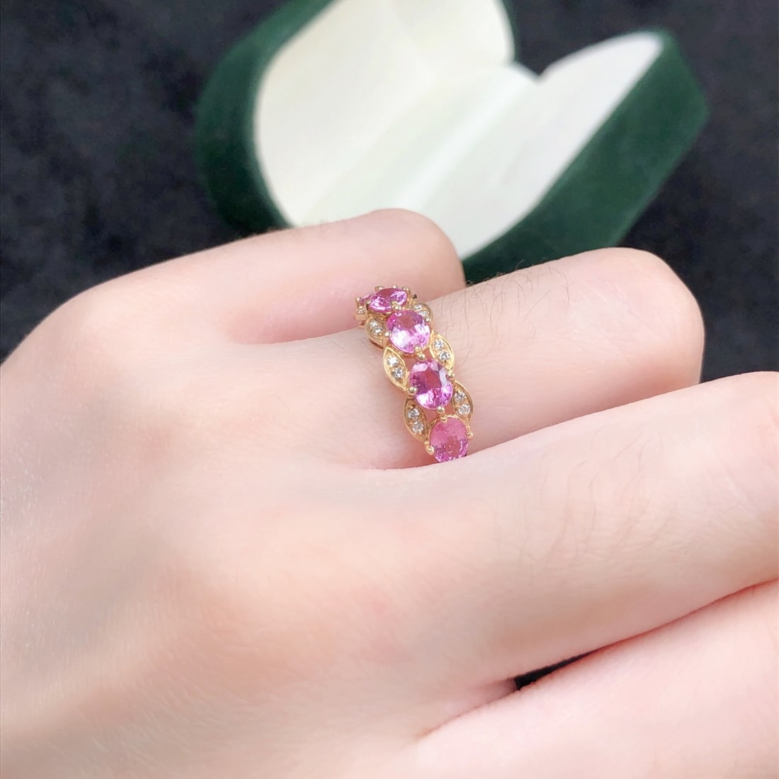 14k Gold 1.69 Ctw Natural Sapphire & Diamond Ring - 9