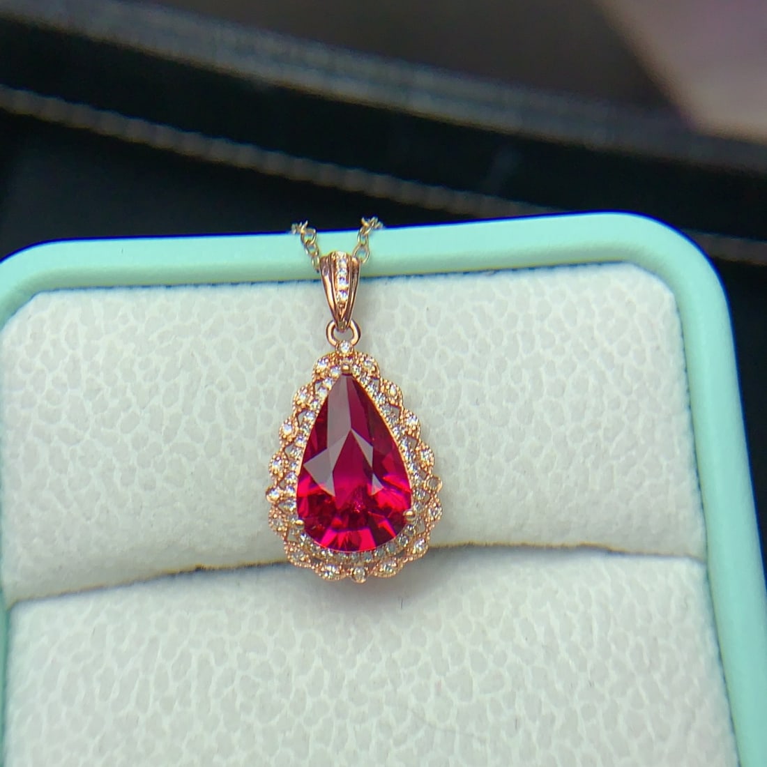 14k Gold 2.4 Ct Natural Tourmaline & Diamond Pendant( Without Chain ) - 8