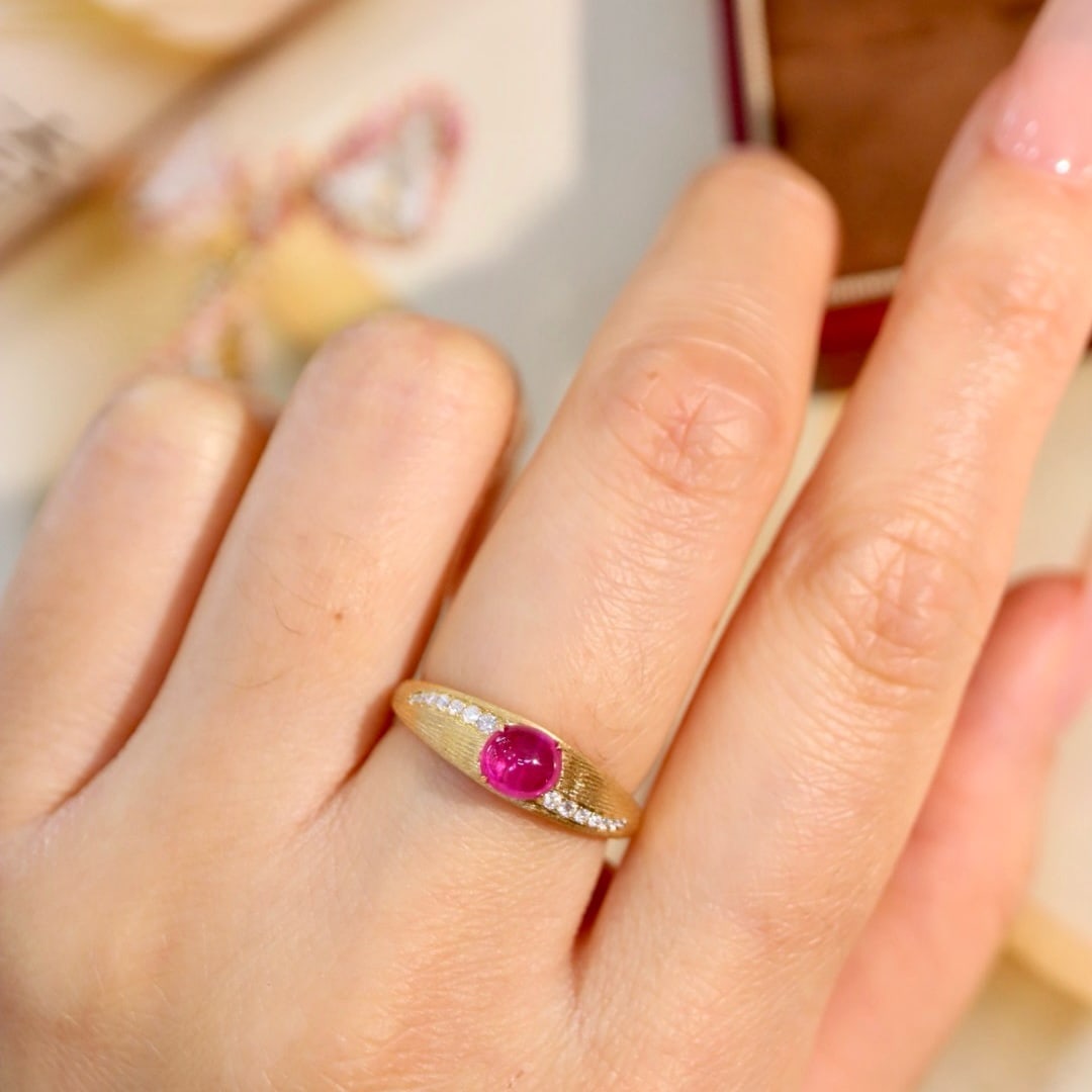 14k Gold 1.06 Ctw Natural Ruby & Diamond Ring - 4