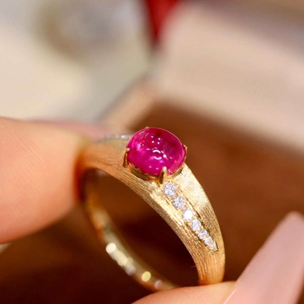 14k Gold 1.06 Ctw Natural Ruby & Diamond Ring - 6