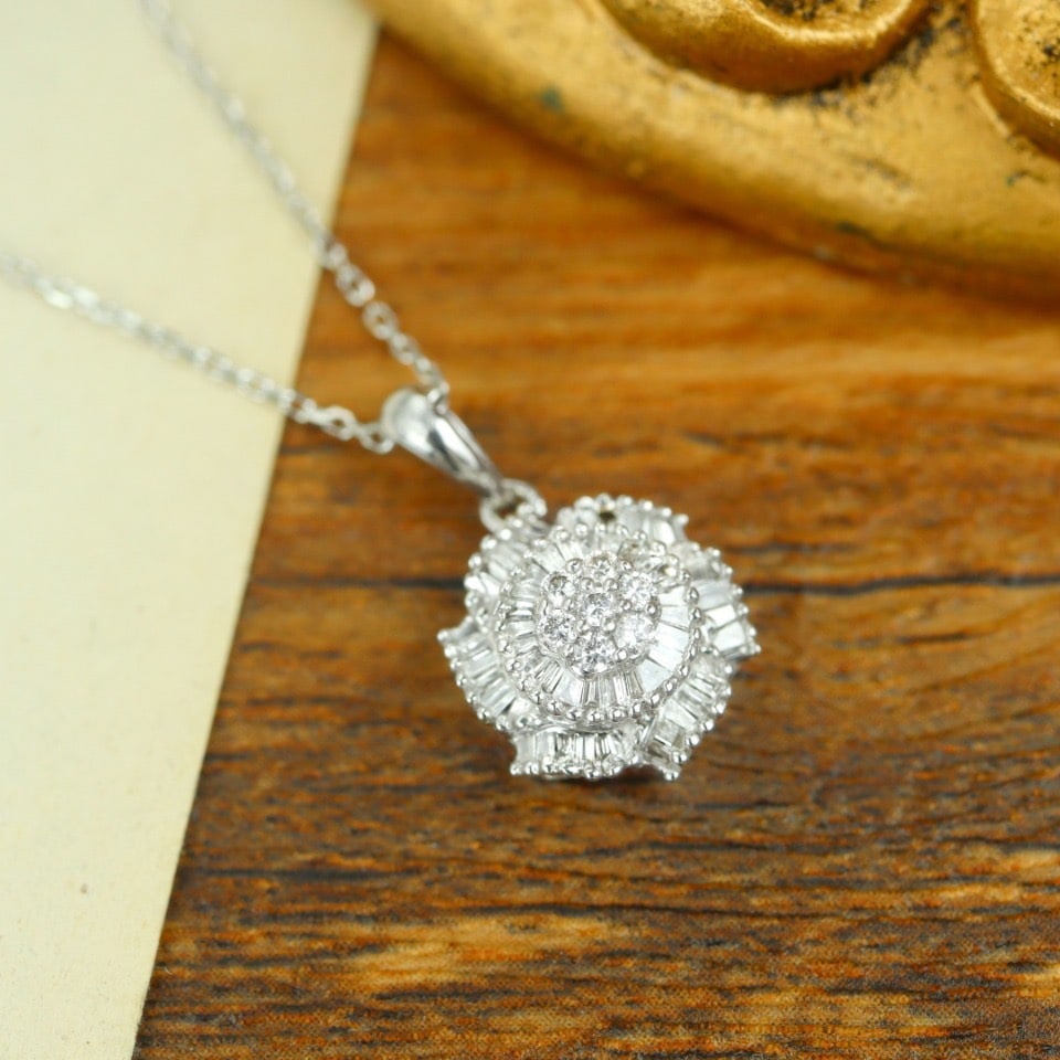 14k Gold 0.40 Ct Natural H Diamond Pendant( Without Chain ) - 2