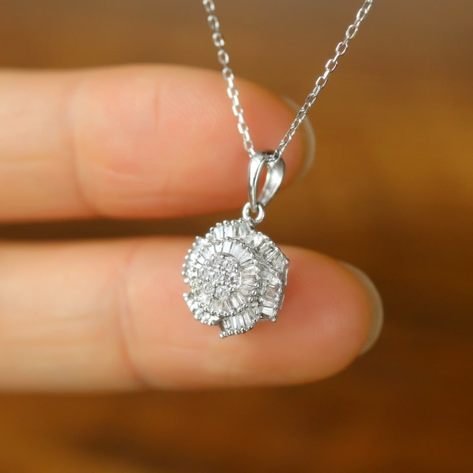 14k Gold 0.40 Ct Natural H Diamond Pendant( Without Chain ) - 3