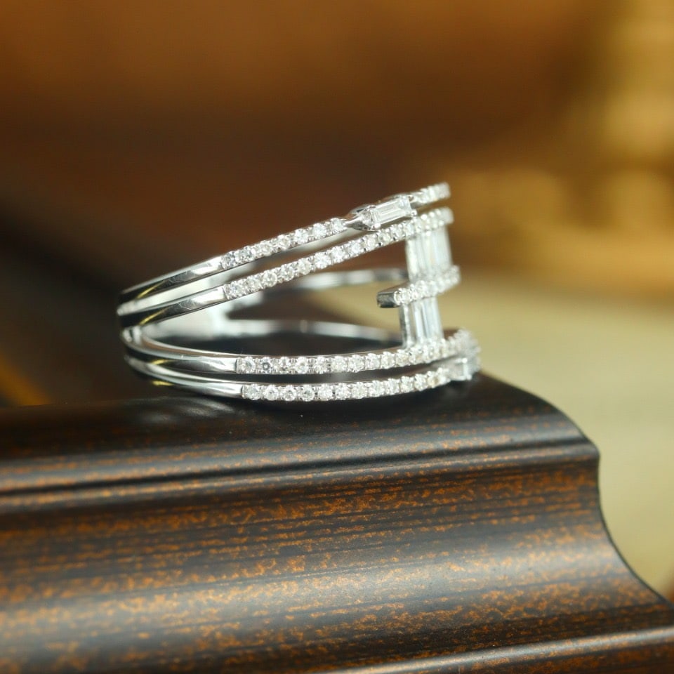 14k Gold 0.60 Ct Natural H Diamond Ring - 2