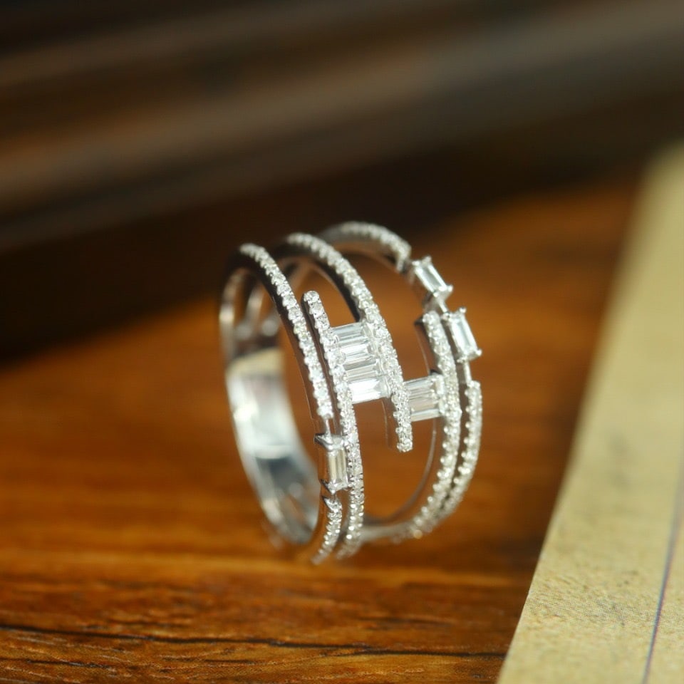 14k Gold 0.60 Ct Natural H Diamond Ring - 3