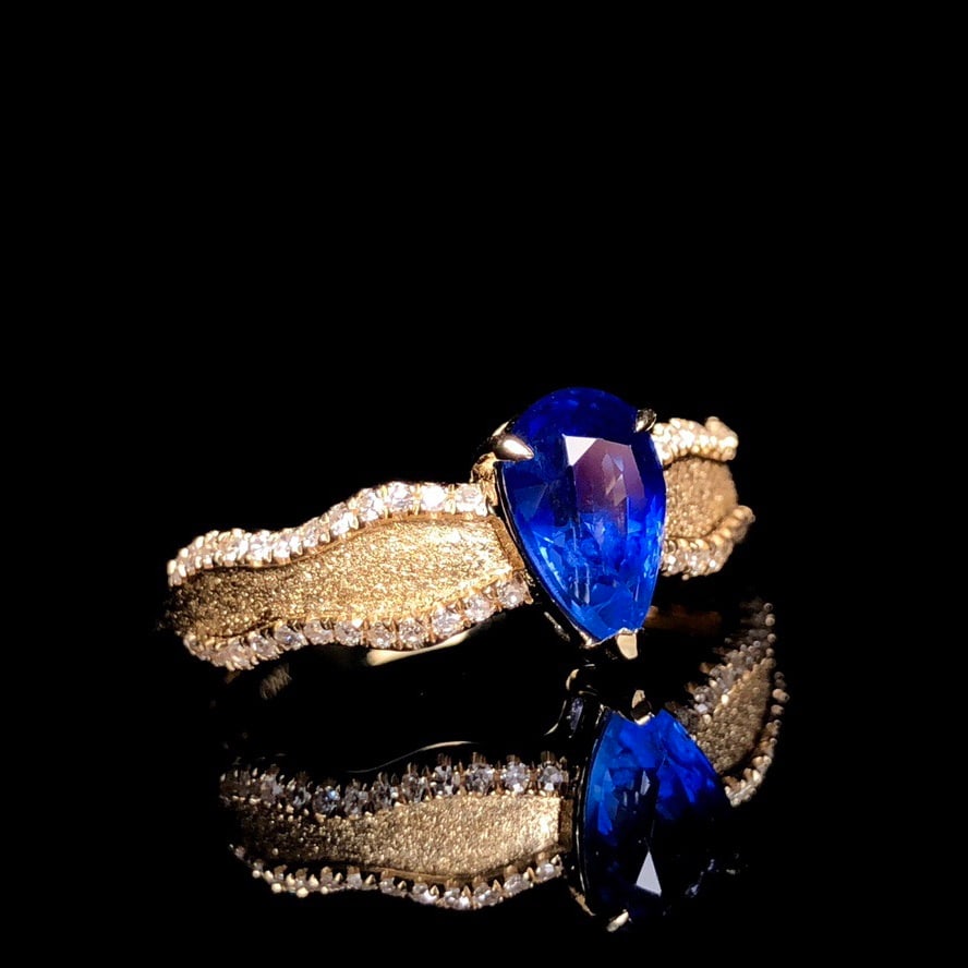 14k Gold 1.43 Ctw Natural Sapphire & Diamond Ring - 2