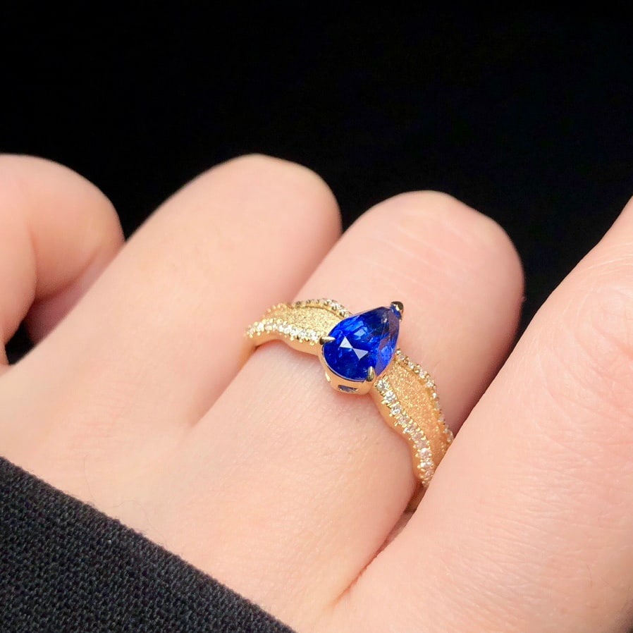 14k Gold 1.43 Ctw Natural Sapphire & Diamond Ring - 5