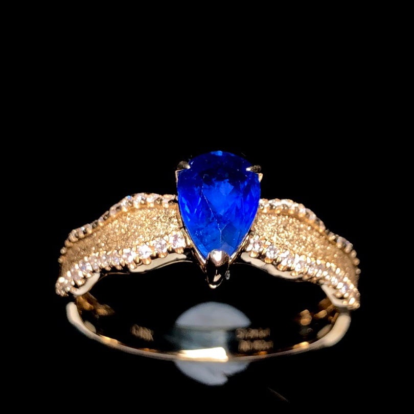 14k Gold 1.43 Ctw Natural Sapphire & Diamond Ring - 6