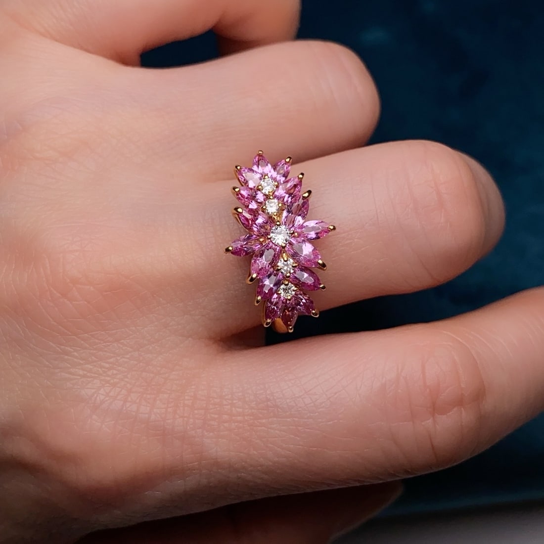 14k Gold 2.02 Ctw Natural Sapphire & Diamond Ring - 2