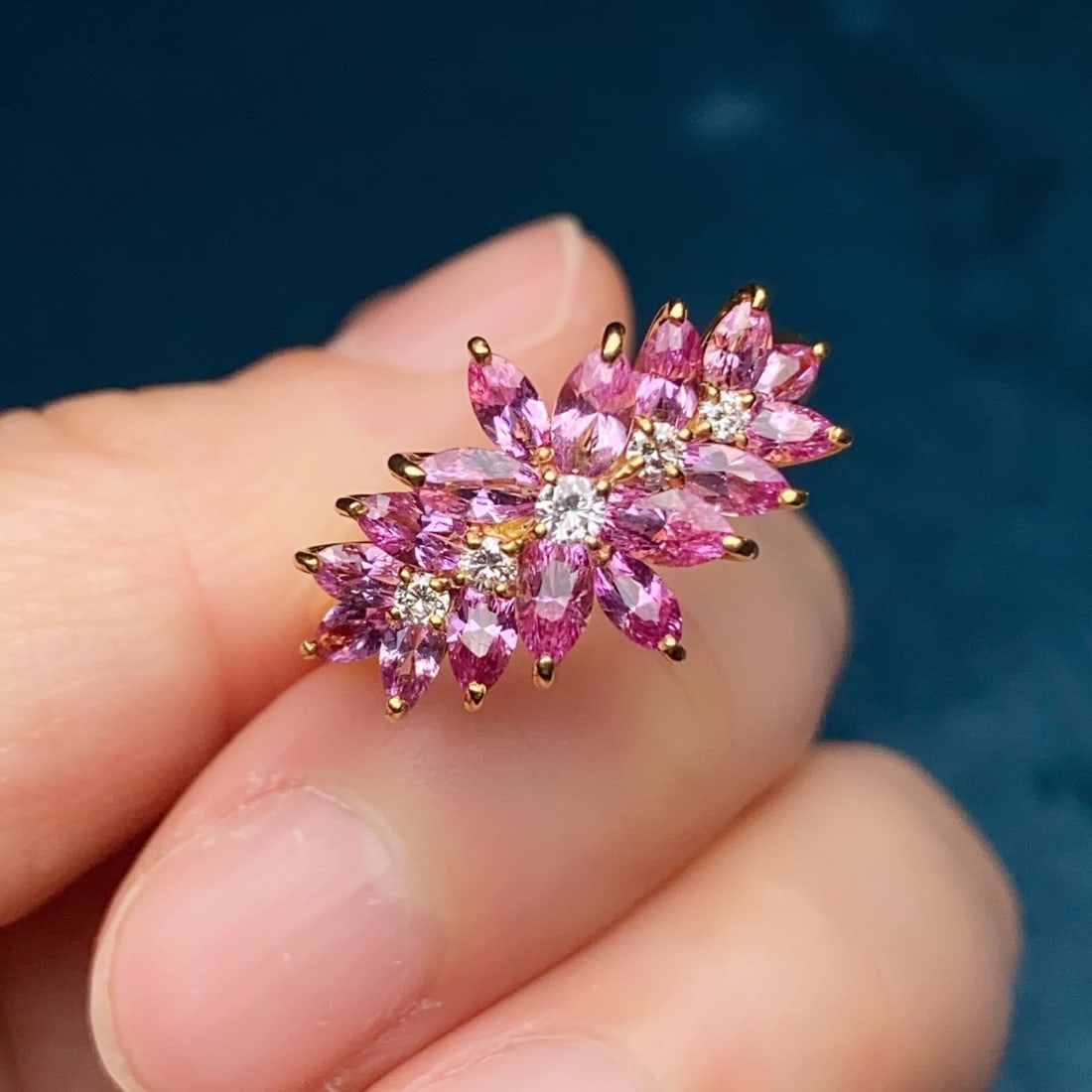 14k Gold 2.02 Ctw Natural Sapphire & Diamond Ring - 3